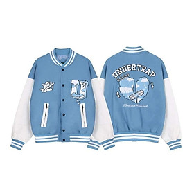 Áo Varsity Jacket UNDERTRAP ullzang  - Áo Khoác Bomber phối bo 3 Màu Siêu Hot ( có form rộng XL ) - OCEAN.CLO