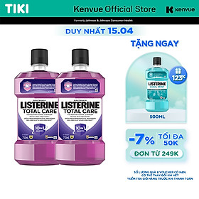 Combo 2 Nước súc miệng chăm sóc toàn diện Listerine Total Care Mouthwash 750ml