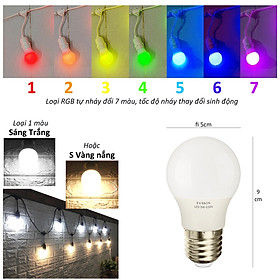 10 Bóng đèn LED trang trí 3w chọn sáng vàng trắng hoặc nháy đổi màu RGB ngoài trời chống nước mưa Posson LB-3x