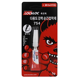 LOC&LOC 754-3g
Dạng gel, sử dụng cho mặt đứng
(Keo dán đa năng dùng cho các vật liệu gỗ, kim loại, nhựa, cao su, kính và da)