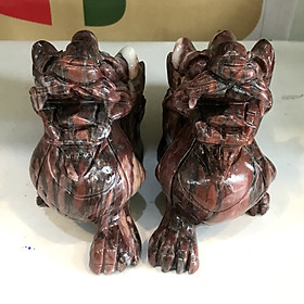 Tỳ hưu tì hưu đá tự nhiên đá đỏ để bàn thờ, bàn làm việc gia tăng tài lộc