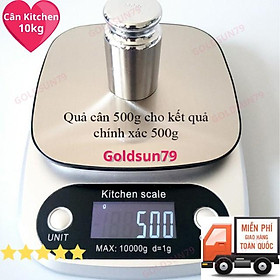 Cân điện tử nhà bếp Kitchen 10kg/1g chính xác xao ( màu bạc )