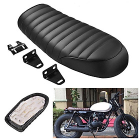 Motorcycle Flat Seat Saddle Cushion for Cafe Racer,Made of Soft and Comfy Leatherette