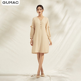 Đầm suông nữ thiết kế bèo tay GUMAC DA1171 chất liệu mềm mịn phong cách sang trọng