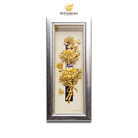 Mua Tranh Hoa Mẫu Đơn Dát Vàng 24k (14x34cm) MT Gold Art- Hàng chính hãng  trang trí nhà cửa  phòng làm việc  quà tặng sếp  đối tác  khách hàng  tân gia  khai trương