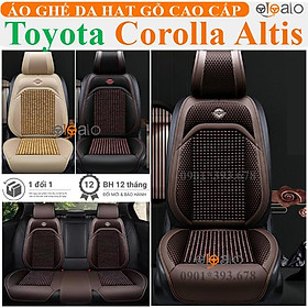 Áo trùm lót bọc ghế xe ô tô Toyota Corolla Altis da PU hạt gỗ tự nhiên CAO CẤP