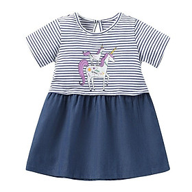 TA168 Váy cotton Pony bò xanh LittleMaven QW363 cho bé gái