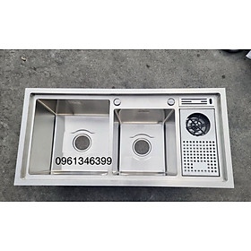 Mua Chậu bếp  chậu rửa bát 2 hố   kèm khay để dao và  có máy rửa ly