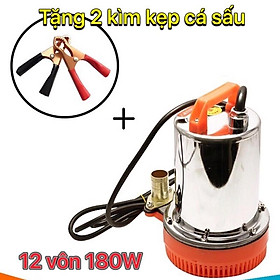 Mua máy bơm chìm hộ gia đình 12 vôn 180w( tặng 2 kìm kẹp cá sấu)giá rẻ như buôn