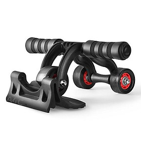 Hình ảnh Con lăn tập cơ bụng 4 bánh AB Roller and Push Up Bar màu đen