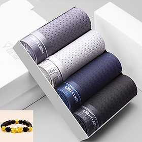 Hộp 4 chiếc quần sịp đùi nam thông hơi CAO CẤP ( TẶNG VÒNG ĐEO TAY THỜI TRANG ) KÈM HỘP