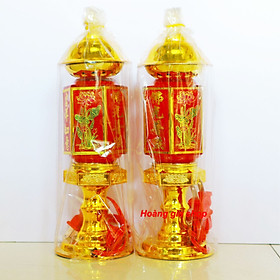 Mua 1 Đôi đèn thờ cao 25 cm chất liệu thuỷ tinh đèn thờ cúng đèn bàn thờ đèn thờ thần hoàng