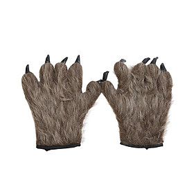 Halloween Werewolf Gloves Hairy Hands Gloves Cosplay Costume Accessory Mittens Props for Adult Kids Clown Gloves Wolf Claws Paw Gloves