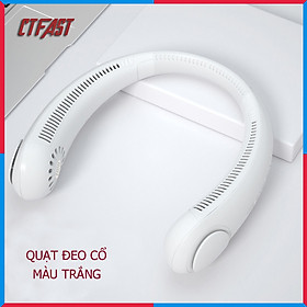 Quạt Đeo Cổ Mini CTFAST , Quạt Thể Thao Mini, Quạt USB - Quạt Không Cánh Thời Trang 3 Tốc Độ Gió Làm Mát Nhanh, Biên Độ Thổi 360 Độ Dễ Chịu, Sạc USB Siêu Nhanh, Quạt Tích Điện Thời Gian Sử Dụng 6 Tiếng ( Hàng Chính Hãng )