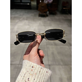 Kính râm nam nữ Mắt vuông nhỏ gọng bản dày cá tính