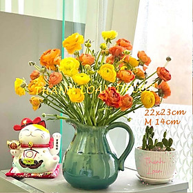 Mua Lọ hoa gốm Bát Tràng - Bình hoa dáng quai sữa cao 22 cm trang trí decor - Men xanh ngọc