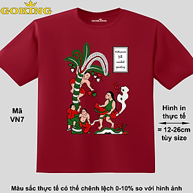 Hứng dừa, mã VN7. Áo thun tranh Đông Hồ Việt Nam, form unisex cho nam nữ, trẻ em, bé trai gái. Áo phông hàng hiệu Goking, quà tặng cao cấp cho gia đình, cặp đôi, doanh nghiệp, hội nhóm