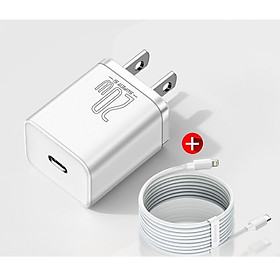 Bộ Cốc sạc và Cáp sạc nhanh Baseus Super Si PD 20W CCCJGCC for iPhone 12 (Hàng chính hãng)