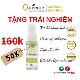 Xịt khoáng Queenie dưỡng ẩm, se khít lỗ chân lông trải nghiệm 35ml - Mỹ Phẩm Hàn Quốc