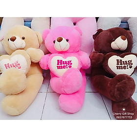 Gấu Bông Teddy Ôm Tim Cao Cấp 90cm Ảnh Shop Chụp