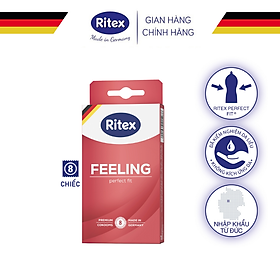 Bao cao su Ritex Feeling, siêu mỏng ôm sát, hộp 8 chiếc