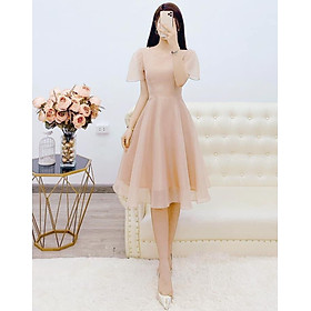 Đầm công chúa dáng xòe thắt nơ lưng cao cấp V1367, đầm đính ngọc sang chảnh, chất liệu tơ sống lên chuẩn dáng tạo sự trẻ trung cho người mặc, phù hợp diện dự tiệc hoặc đi chơi
