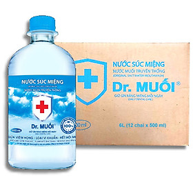 Thùng Nước Súc Miệng Dr. Muối Đủ Mùi 500ml (12 chai) - Hàng Chính Hãng