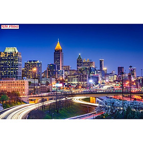 Mua Tranh dán tường 3d thành phố hiện đại - ép kim sa - có sẵn keo PC70