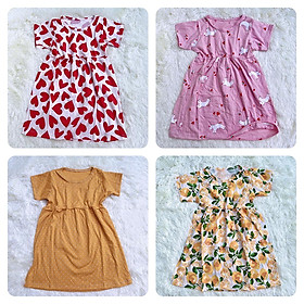 Váy đầm bé gái tay ngắn thun cotton co giãn giao nhiều hoạ tiết khác nhau cho khách MamLa