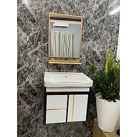 Mua BỘ COMBO 4 MÓN TỦ + LAVABO 9 GƯƠNG VUÔNG + KỆ