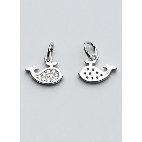 Combo 2 cái charm bạc mặt hình cá voi nhỏ treo 2 - Ngọc Quý Gemstones
