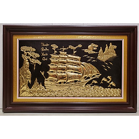 TRANH ĐỒNG VÀNG NGUYÊN CHẤT LIỀN TẤM - THUẬN BUỒM XUÔI GIÓ