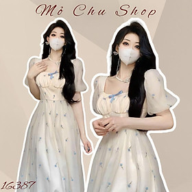 Đầm xòe thêu hoa dáng dài