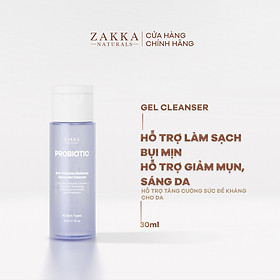 Gel Rửa Mặt Sạch Bụi Mịn Probiotic Anti-Pollution Radiance Amino Gel  Zakka Naturals 30ml