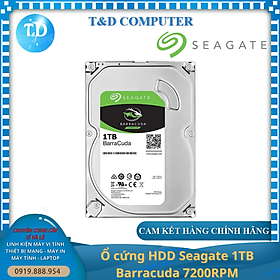 Mua Ổ cứng HDD Seagate BarraCuda 1TB 3.5inch SATA III 64MB Cache 7200RPM - Hàng chính hãng FPT phân phối