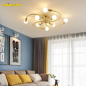 Đèn trần SIPET hình chữ S độc đáo trang trí nội thất hiện đại - kèm bóng LED chuyên dụng.