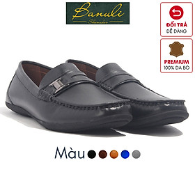 Giày Lười Banuli Nam Da Bò Nappa C3ML3T0 Horse Bit Slip-Ons Shoes (Da Mềm Dẻo, Đế Siêu nhẹ, Bảo Hành Trọn Đời)