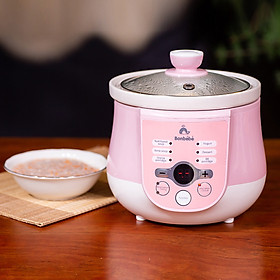 NỒI NẤU CHẬM ĐA CHỨC NĂNG BONBEBE (Hồng) - HÀNG CHÍNH HÃNG