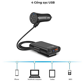 Mua Bộ sạc điện thoại thiết bị điện tử trên ô tô hỗ trợ sạc nhanh QC8A - AsiaMart