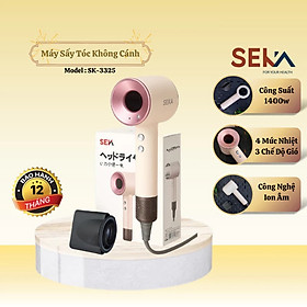 Máy Sấy Tóc Ion Âm 2 Chiều SEKA SK3325 Không Cánh Quạt Công Suất 1400W 4 Mức Nhiệt, Hoạt Động Êm Ái - Hàng Chính Hãng