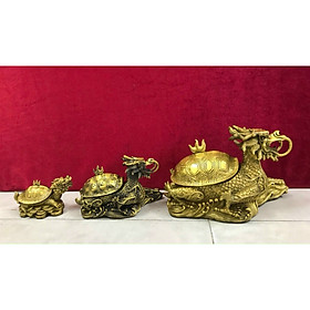 Decor để bàn - Bộ 3 Long quy mở nắp kt 16x25x12cm