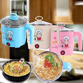 Loại 1 Ca Nấu Mì Lẩu Nồi Lẩu Điện Mini Có Lồng Hấp, CA ĐIỆN NẤU MÌ ĐA NĂNG SIÊU TỐC, Tiện Ích Chất Lượng