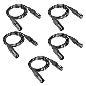 5x 3 Pin XLR Male to Female Extension Cable for Speaker Microphone Amplifier