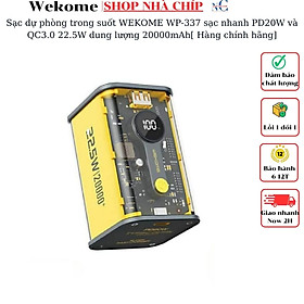 Sạc dự phòng trong suốt WEKOME WP-337 sạc nhanh PD20W và QC3.0 22.5W dung lượng 20000mAh[ Hàng chính hãng