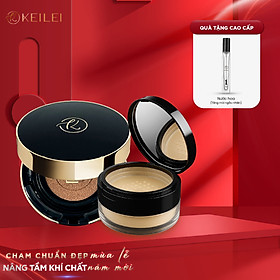 COMBO Phấn phủ kiềm dầu hoàn hảo KEILEI + Phấn nước đa năng 3 trong 1 KEILEI - 3 in 1 Radiance Cushion KEILEI