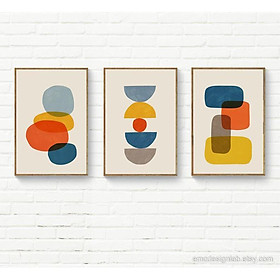 Tranh treo tường | Bộ 3 Tranh Mid-Century Modern Wall Art Set