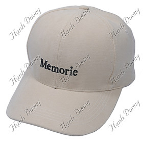 Mũ lưỡi trai nhung thêu chữ Memorie nón kết nhung phong cách UIzzang form unisex nam nữ thời trang