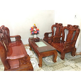 Mua Bộ bàn ghế gỗ Minh Đào Gỗ Xoan Ta Cột 10 ĐỒ GỖ TUẤN LONG