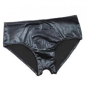 Women's Sexy Wet Look PVC Leather Open Crotch Mini Briefs Boyshorts Panties