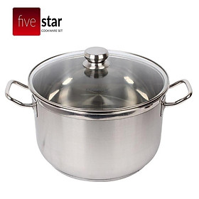 Nồi Inox 3 Đáy Nắp Kính Fivestar N30-3DG 30cm - Hàng Chính Hãng